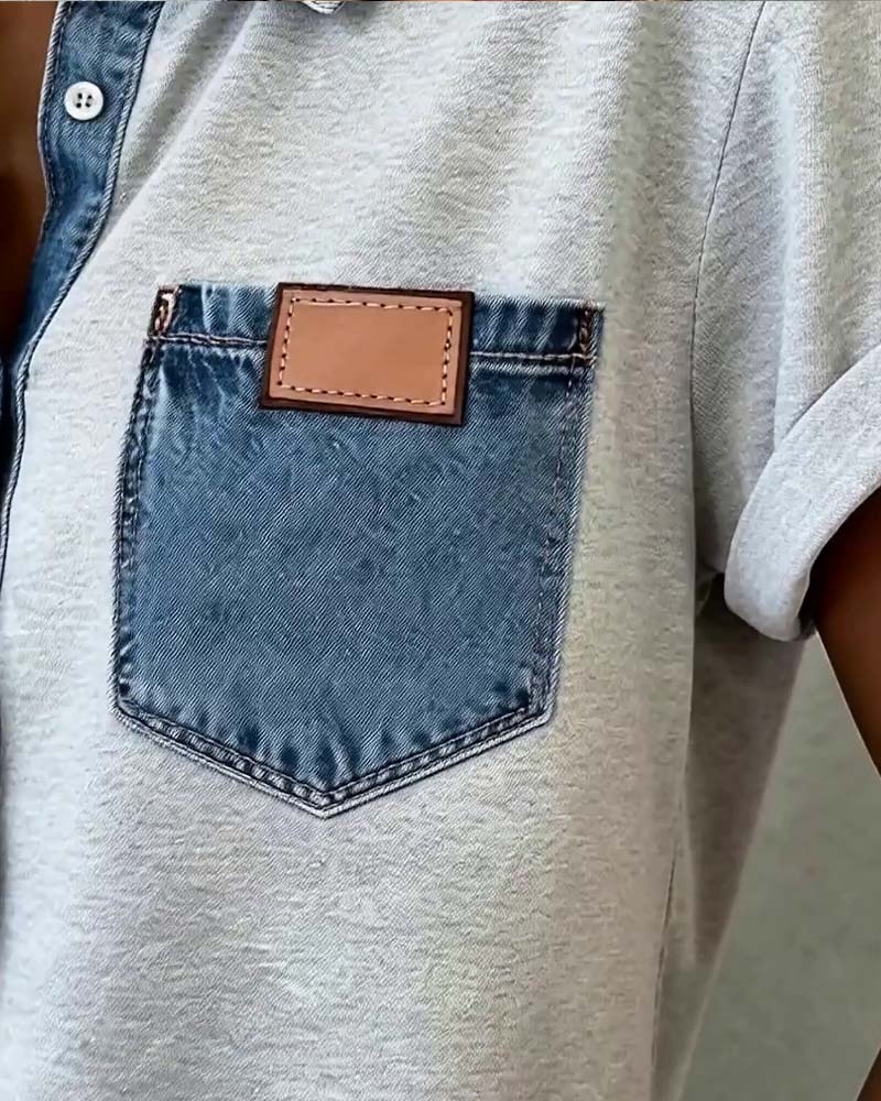 Zyvessa™ | Denim Patchwork Shirt