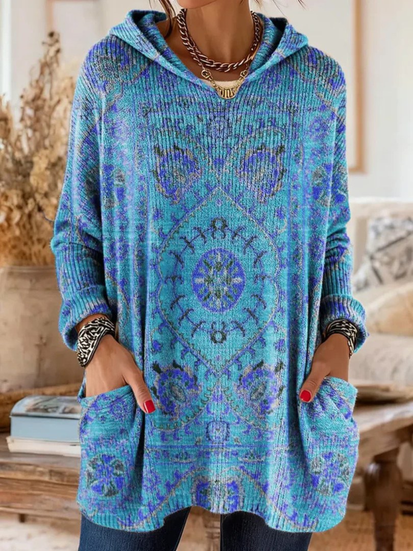 Helen™ | Retro Hooded Knit Tunic