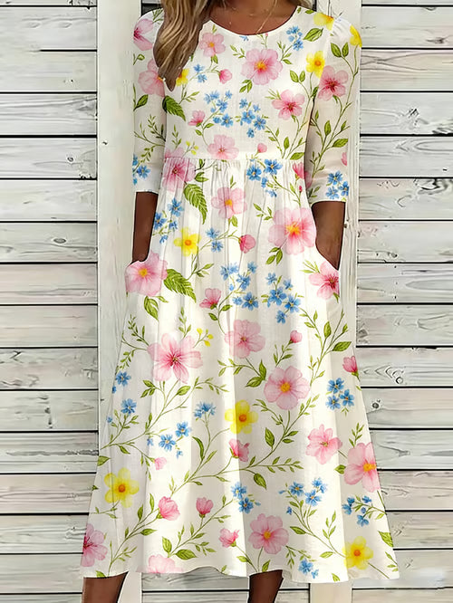 Rose™ | Vintage Floral Art Print Dress
