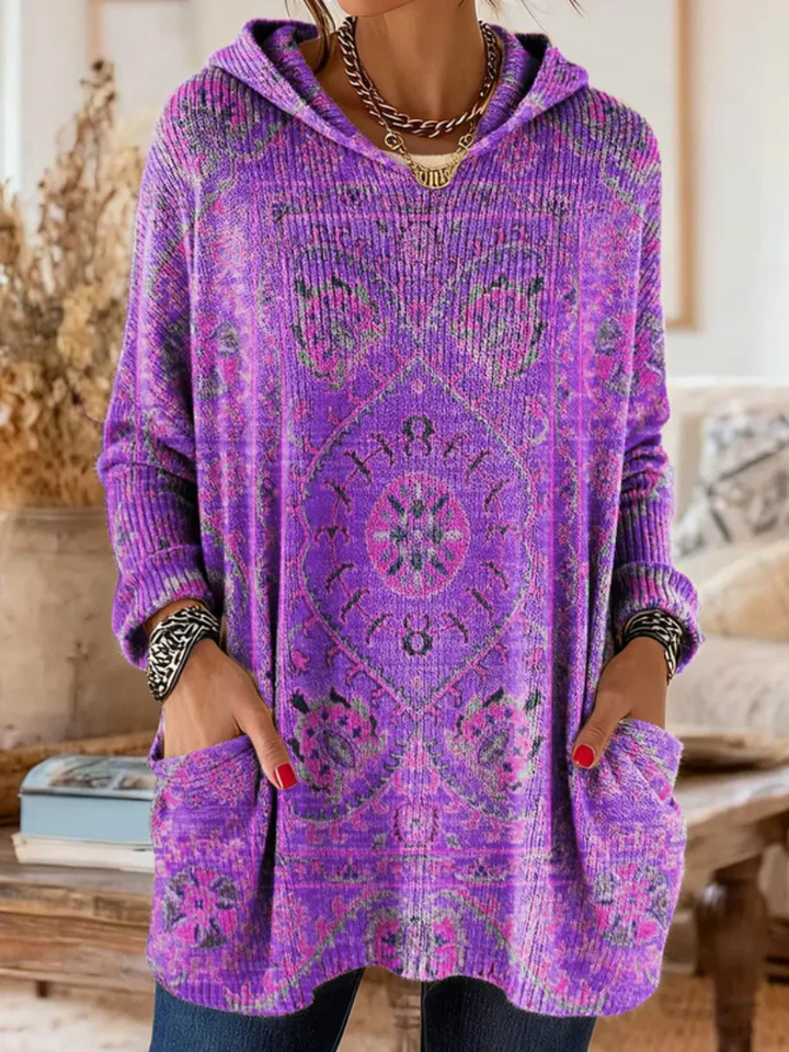 Helen™ | Retro Hooded Knit Tunic