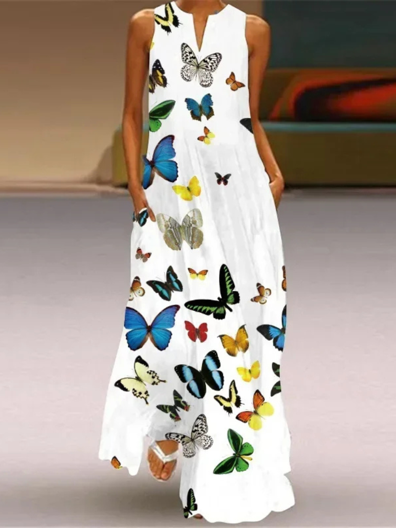 Stella™ | Butterfly Print Floral Dress