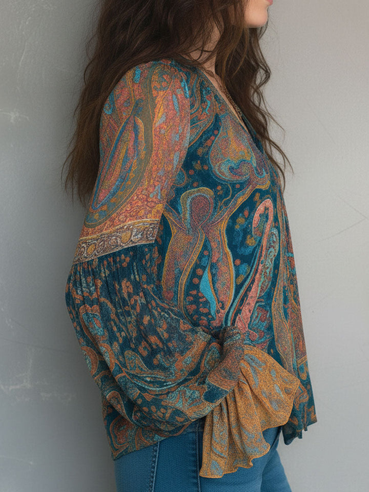 Beverly™ | Chic Paisley Print Relaxed Fit Blouse