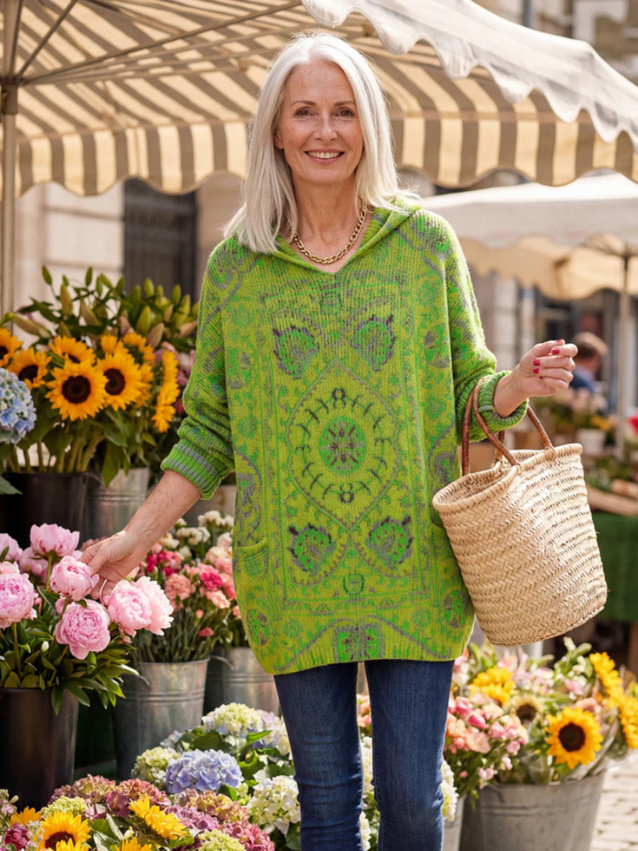 Helen™ | Retro Hooded Knit Tunic