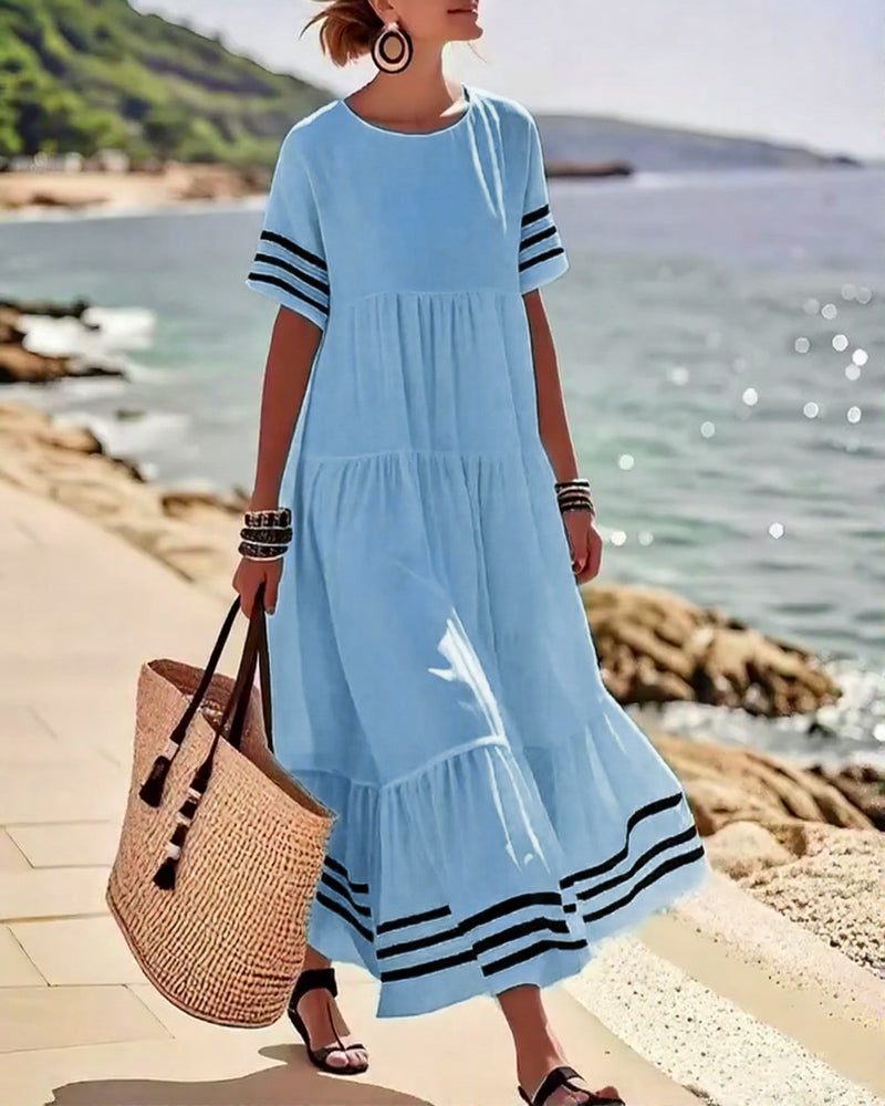 Rhonda™ | Casual Striped Sleeve Summer Dress
