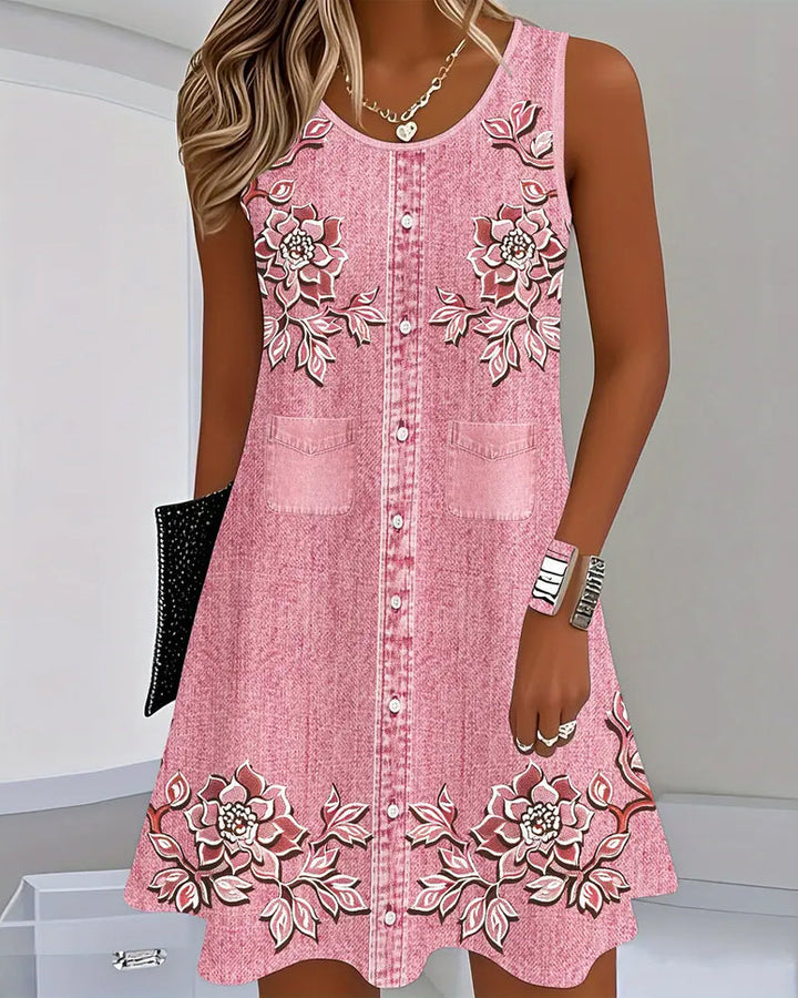 Candace™ | Floral Button Front Summer Dress