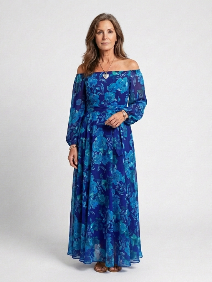 Minta™ | Elegant Off-Shoulder Maxi Dress for Women