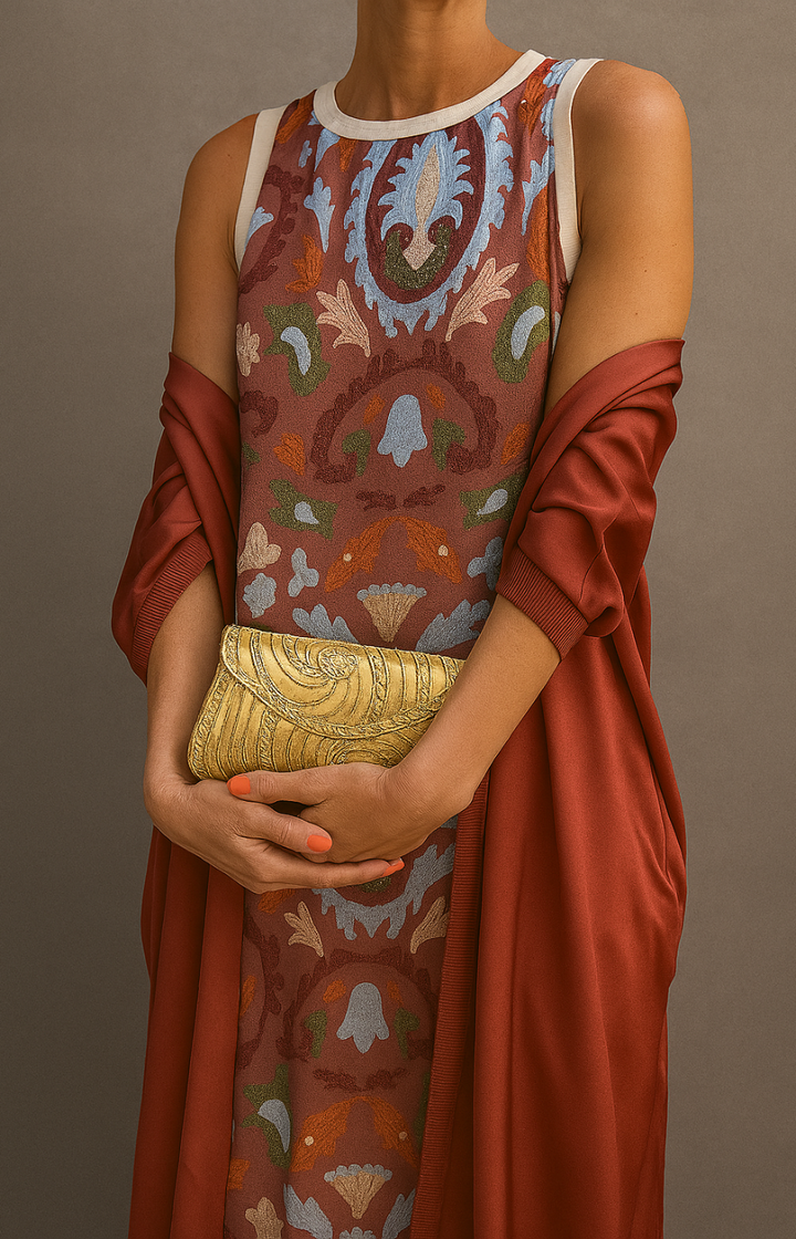 Zara™ | Elegant maxi dress with matching stole