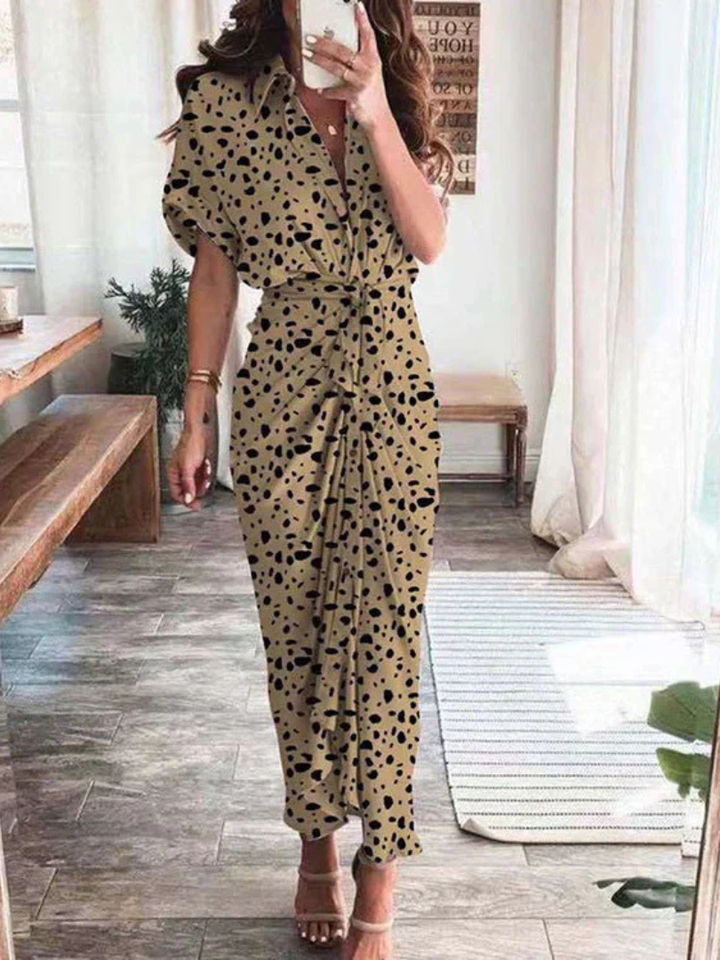 Liddie™ | Silk Satin Shirt Dress
