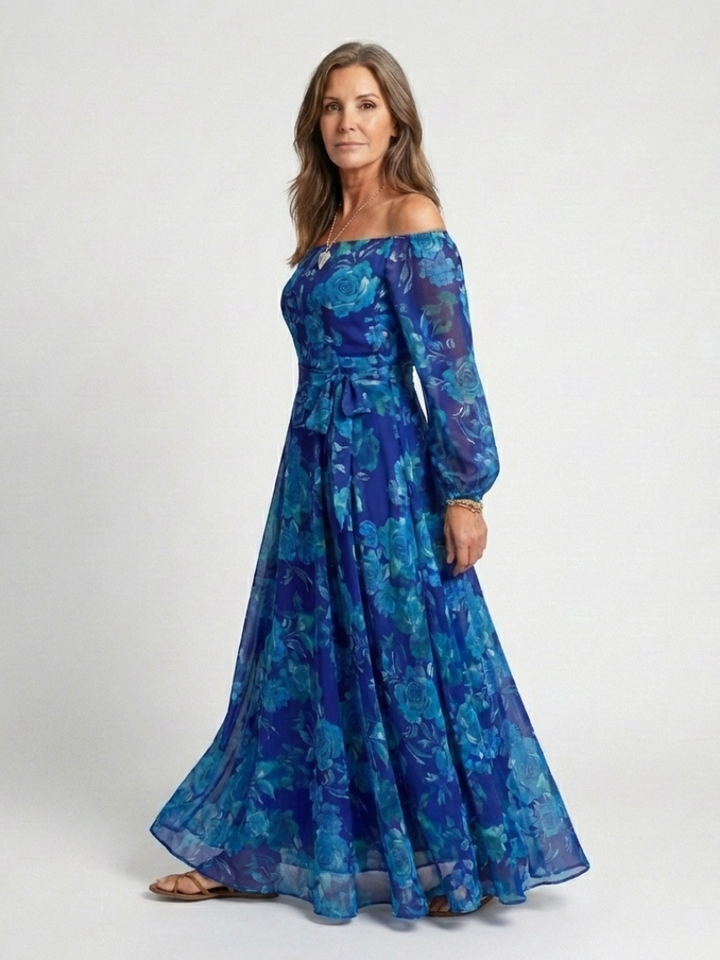 Minta™ | Elegant Off-Shoulder Maxi Dress for Women