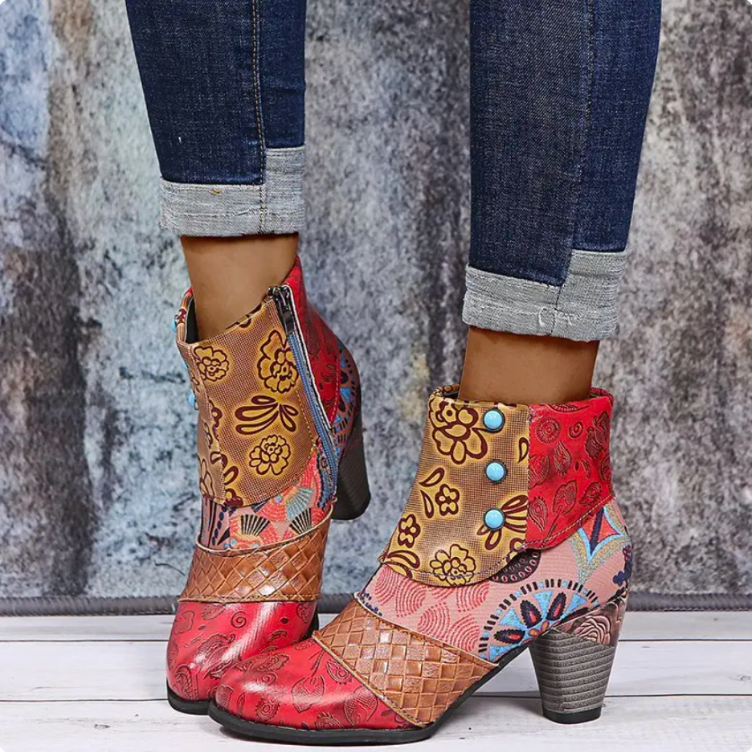 Ollie™ | Boho Pattern Casual Ankle Boots