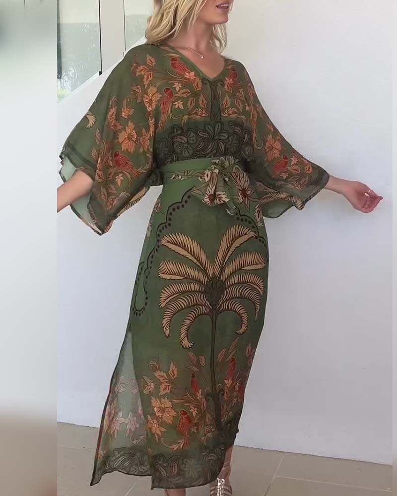 Shaina™ | Bohemian Summer Tie-Waist Maxi Dress
