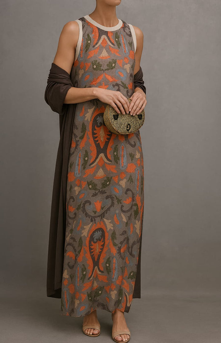 Zara™ | Elegant maxi dress with matching stole
