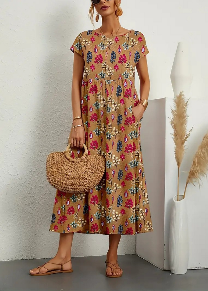 Amaya™ | Summer Floral Midi Dress