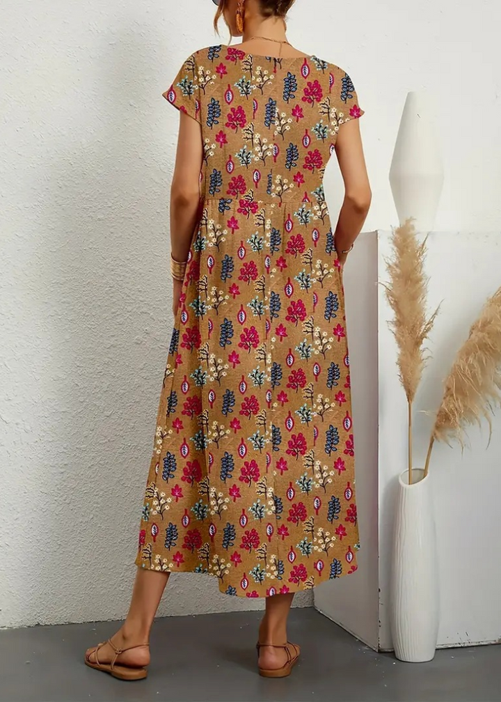 Amaya™ | Summer Floral Midi Dress