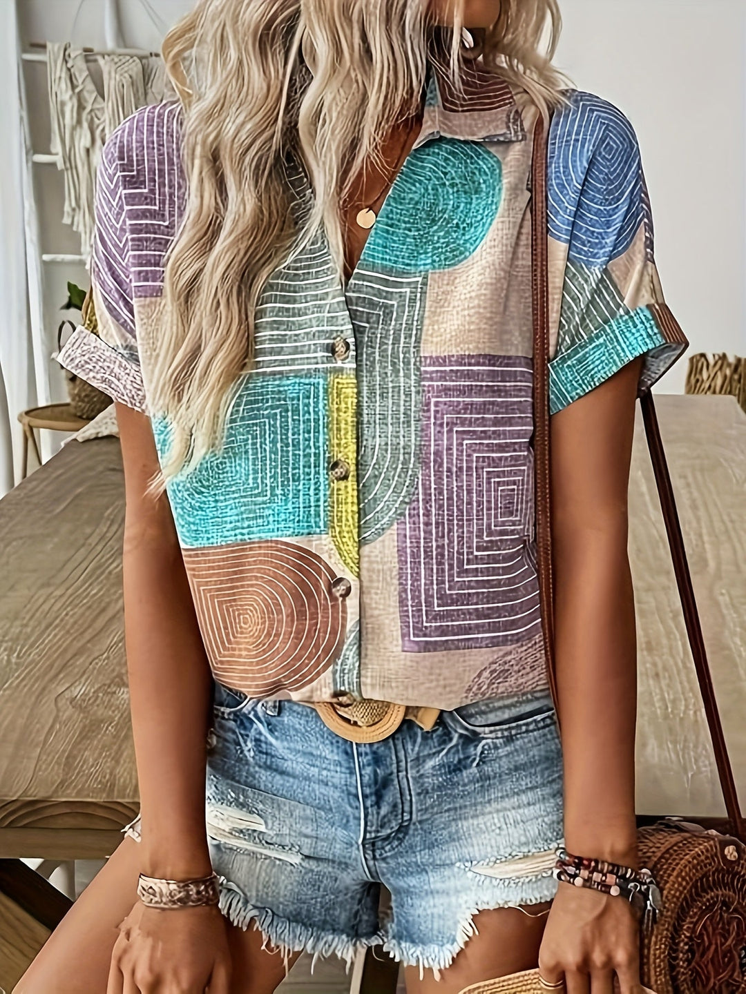 Madeline | Casual Geometric Print Top