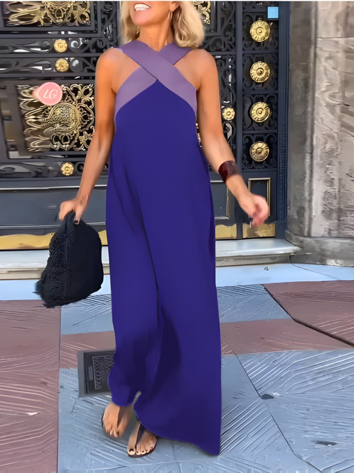 Vanessa™ | Elegant Cross Strap Maxi Dress