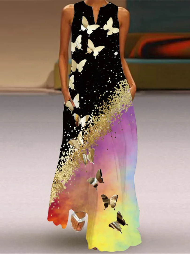 Stella™ | Butterfly Print Floral Dress