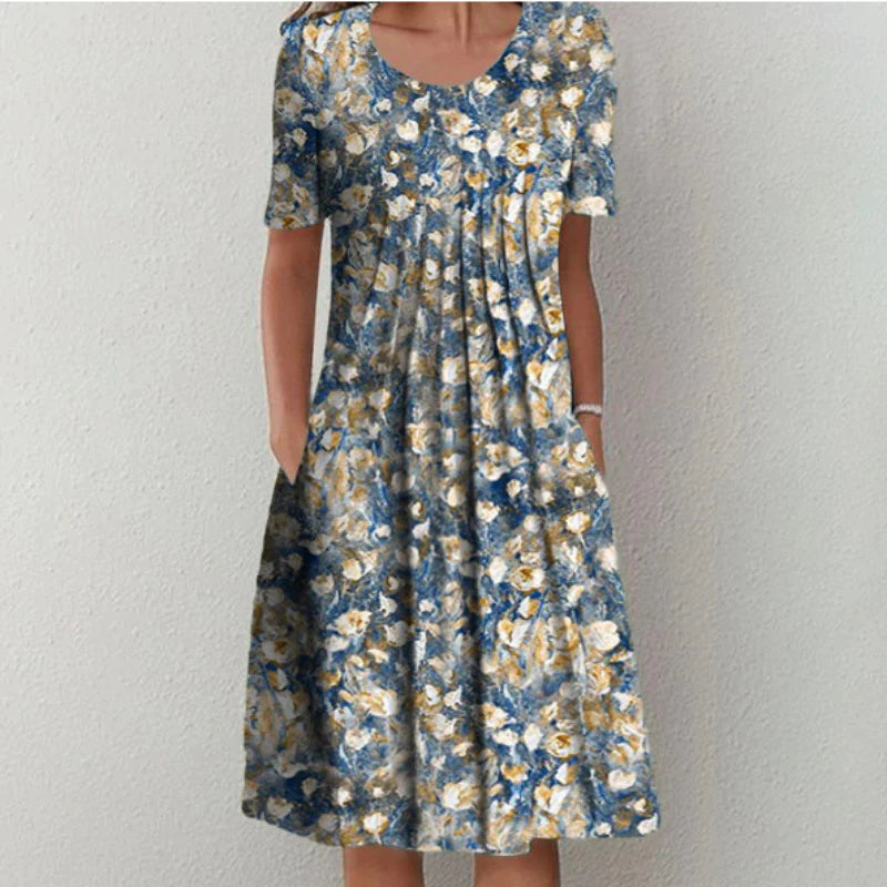 Zelda™ | Loose Fit Summer Printed Midi Dress