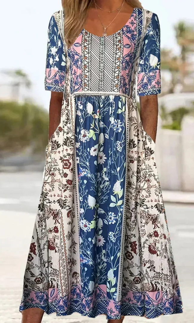 Emmy™ | Boho Print Midi Dress