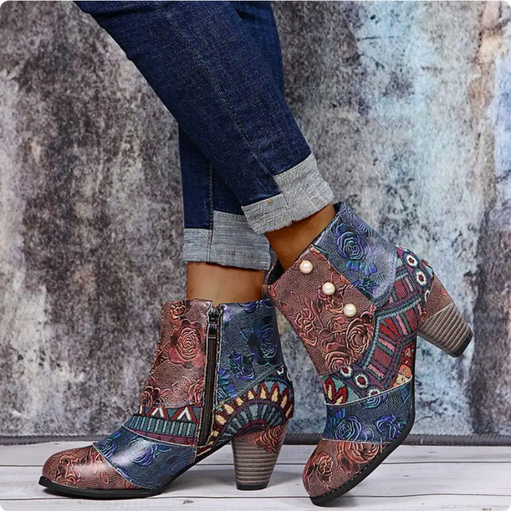 Ollie™ | Boho Pattern Casual Ankle Boots