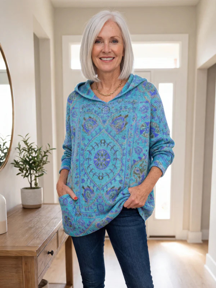 Helen™ | Retro Hooded Knit Tunic