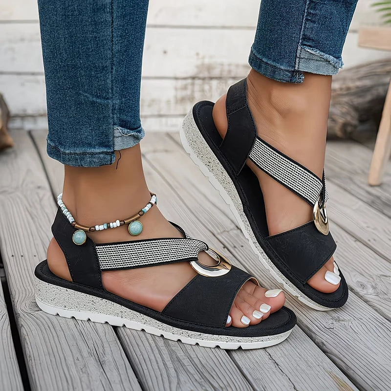 Tanya™ | Comfort Flat Sandals With Metal Buckle