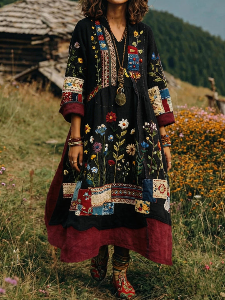 Joyce™ | Patchwork Folk Style Dress