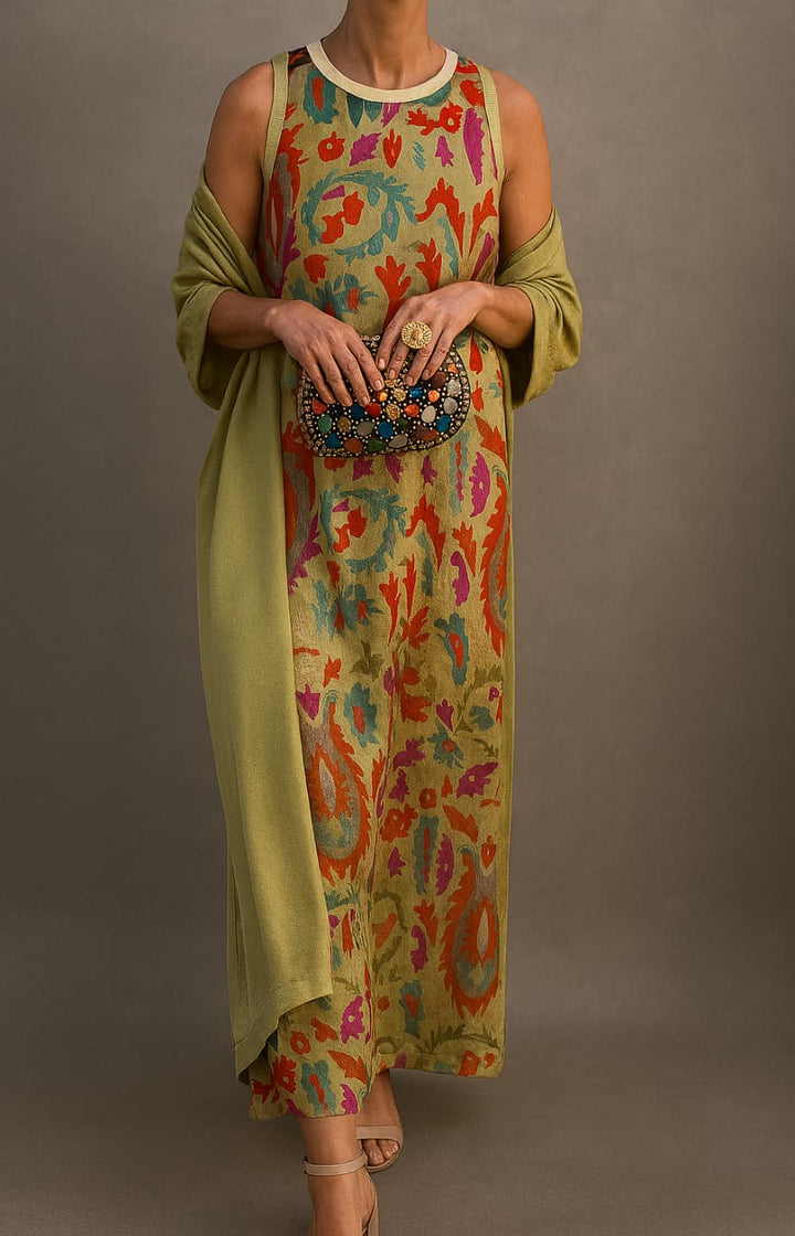 Zara™ | Elegant maxi dress with matching stole