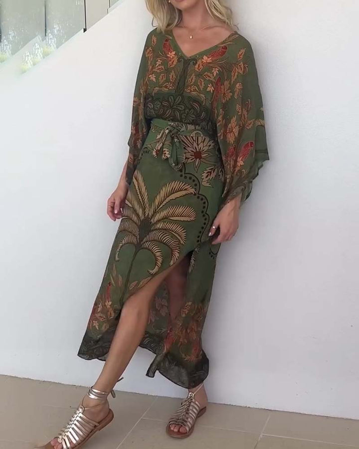 Shaina™ | Bohemian Summer Tie-Waist Maxi Dress
