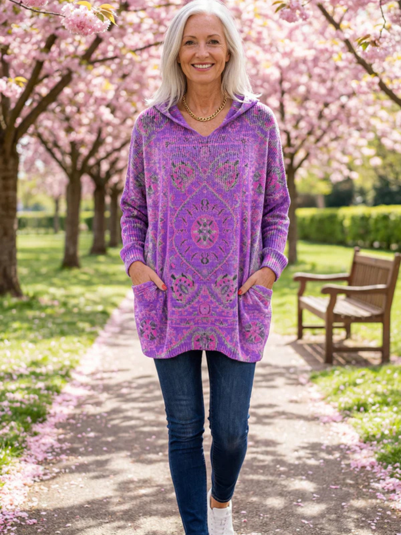 Helen™ | Retro Hooded Knit Tunic