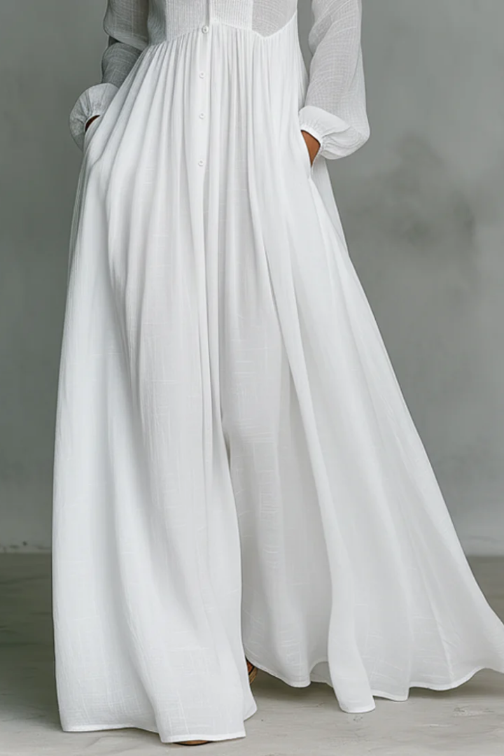 Cleora™ | Flowing Button-Front Maxi Dress