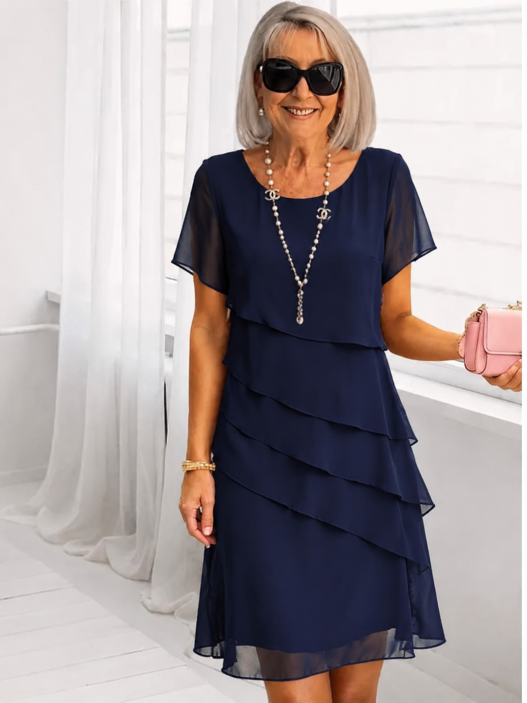 Linda | Elegant Comfort Ruffle Dress