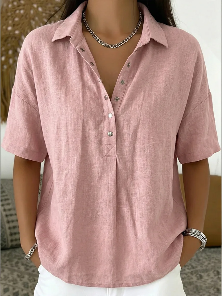 Michaela™ | Relaxed Fit Short Sleeve Blouse