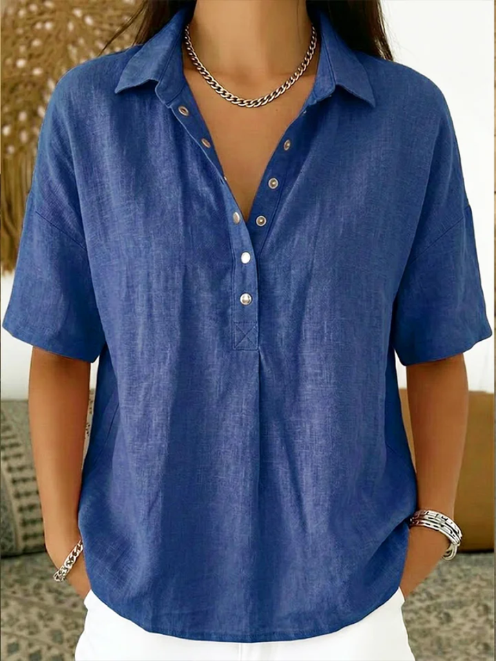 Michaela™ | Relaxed Fit Short Sleeve Blouse
