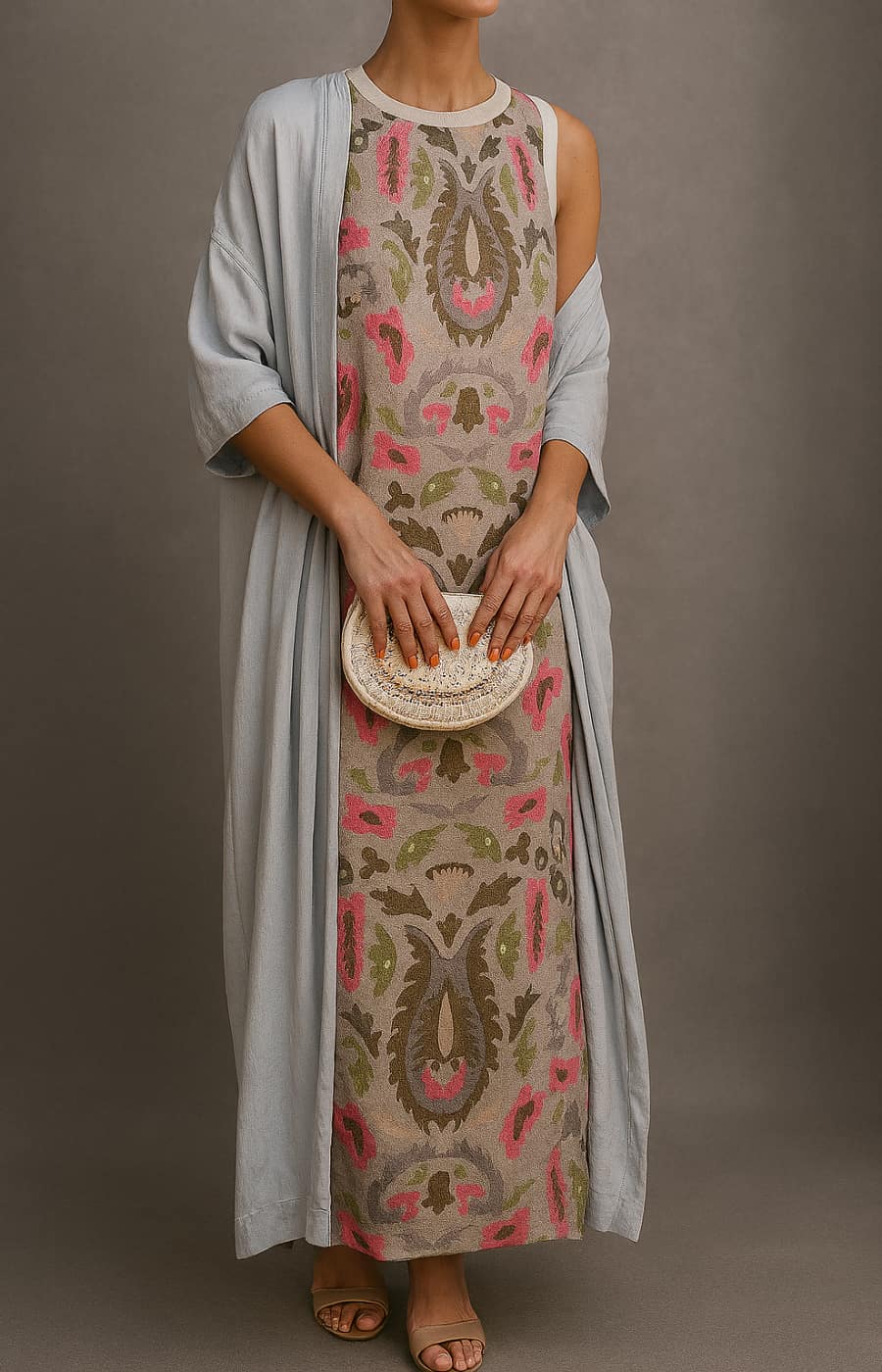 Zara™ | Elegant maxi dress with matching stole