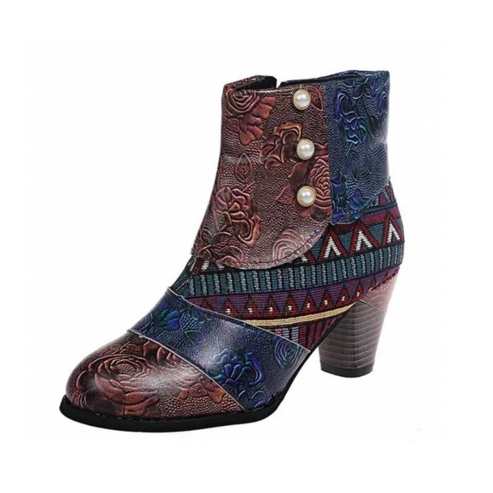 Ollie™ | Boho Pattern Casual Ankle Boots