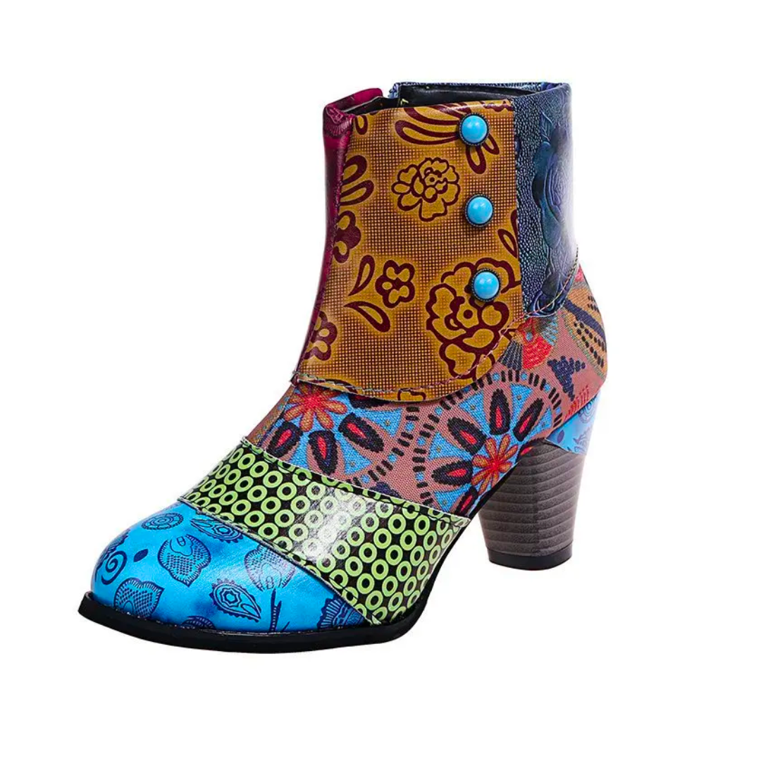Ollie™ | Boho Pattern Casual Ankle Boots