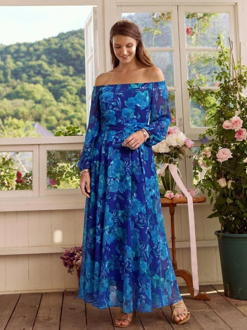 Minta™ | Elegant Off-Shoulder Maxi Dress for Women