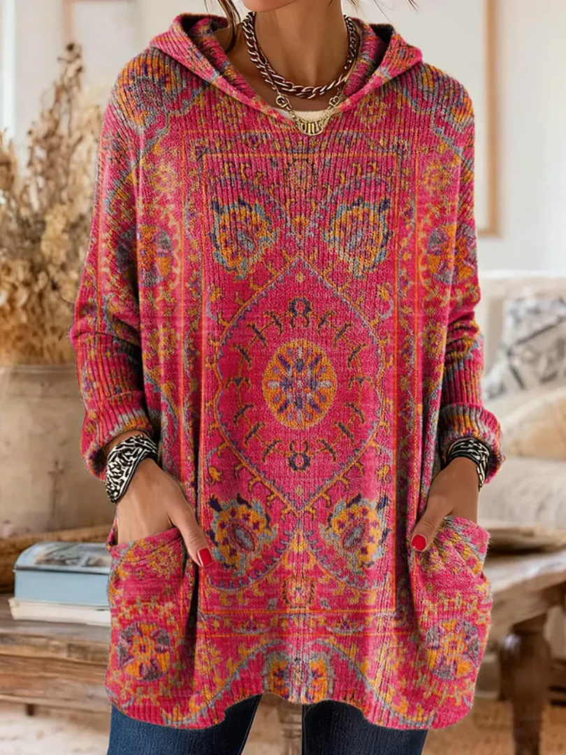 Helen™ | Retro Hooded Knit Tunic