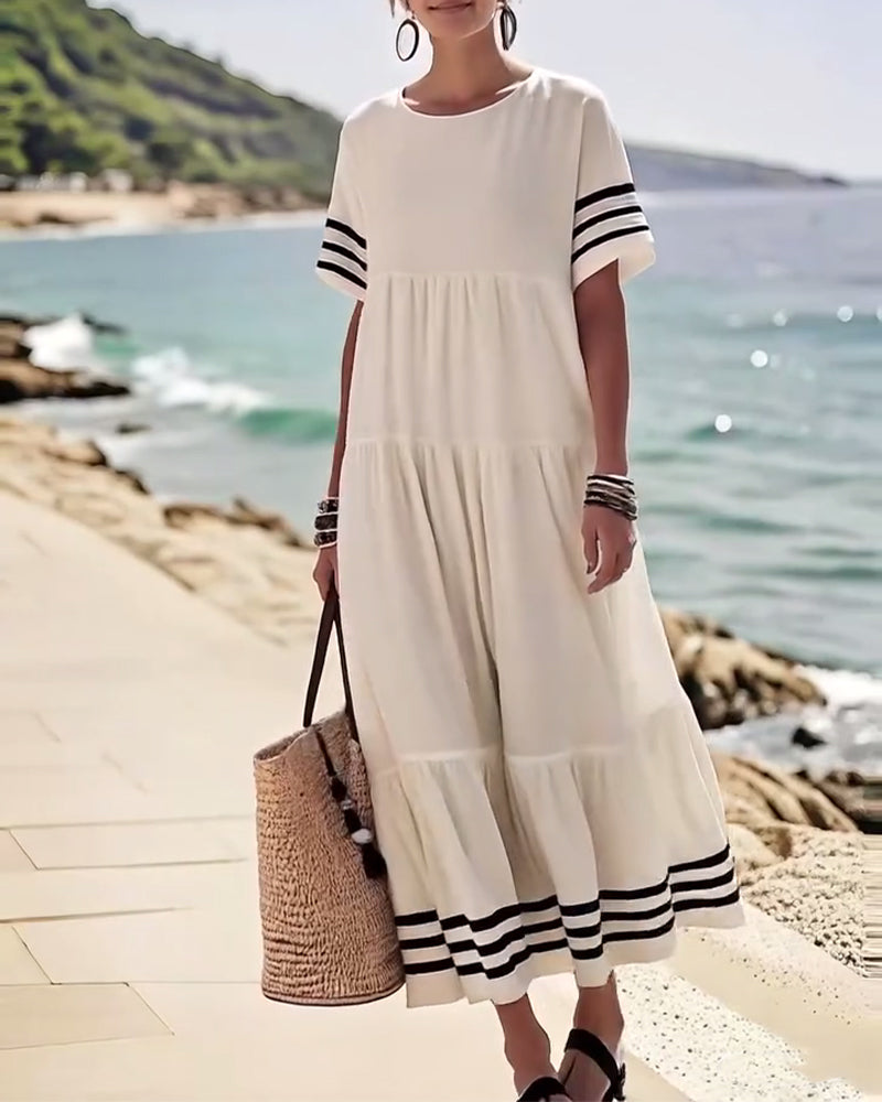 Rhonda™ | Casual Striped Sleeve Summer Dress