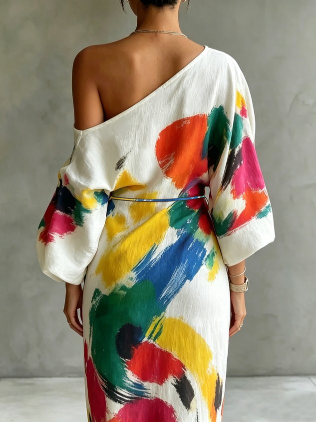 Lindsey™ | Elegant One-Shoulder Flowing Maxi Dress