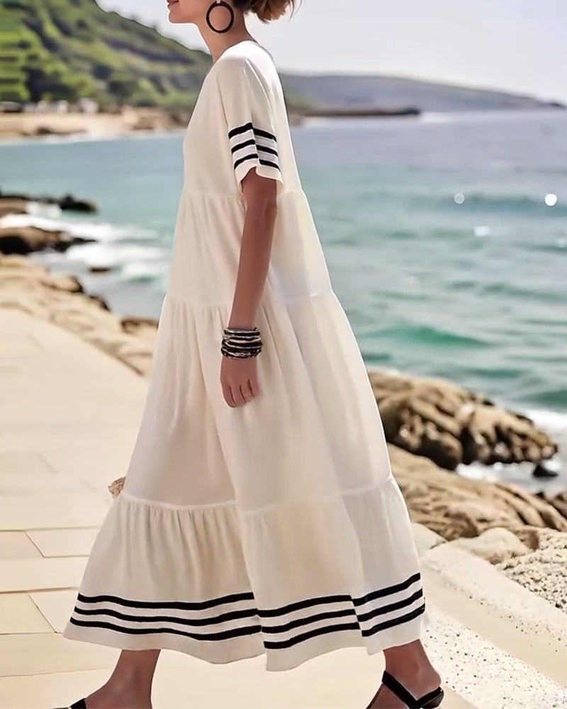 Rhonda™ | Casual Striped Sleeve Summer Dress