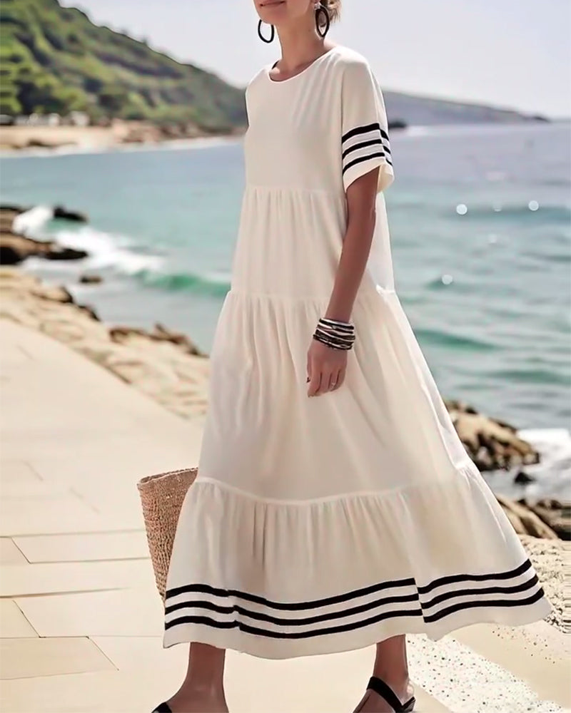 Rhonda™ | Casual Striped Sleeve Summer Dress