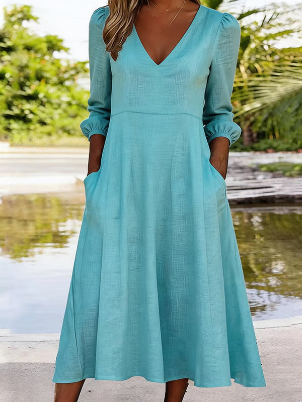 Eliza™ | Casual Linen Floral Dress