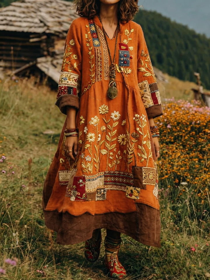 Joyce™ | Patchwork Folk Style Dress