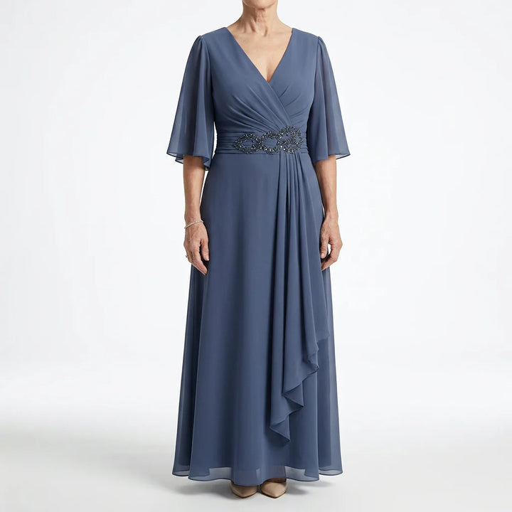 Isolde™ | Butterfly Sleeved Long Wrap Dress