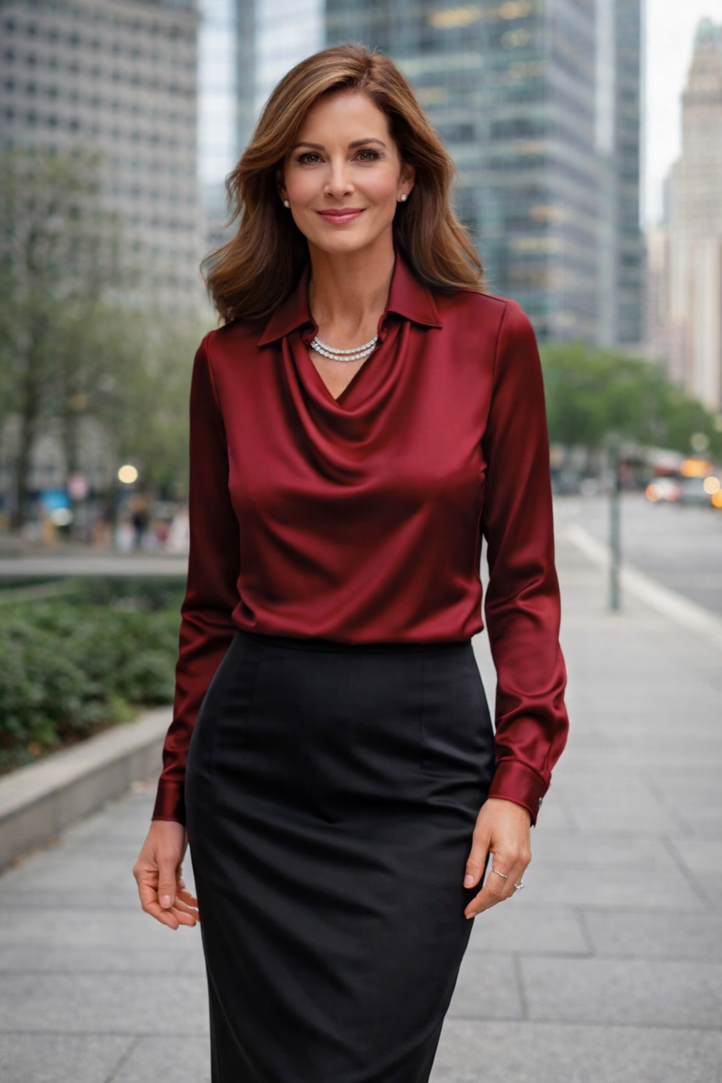 Rose | Draped Neck Long Sleeve Blouse