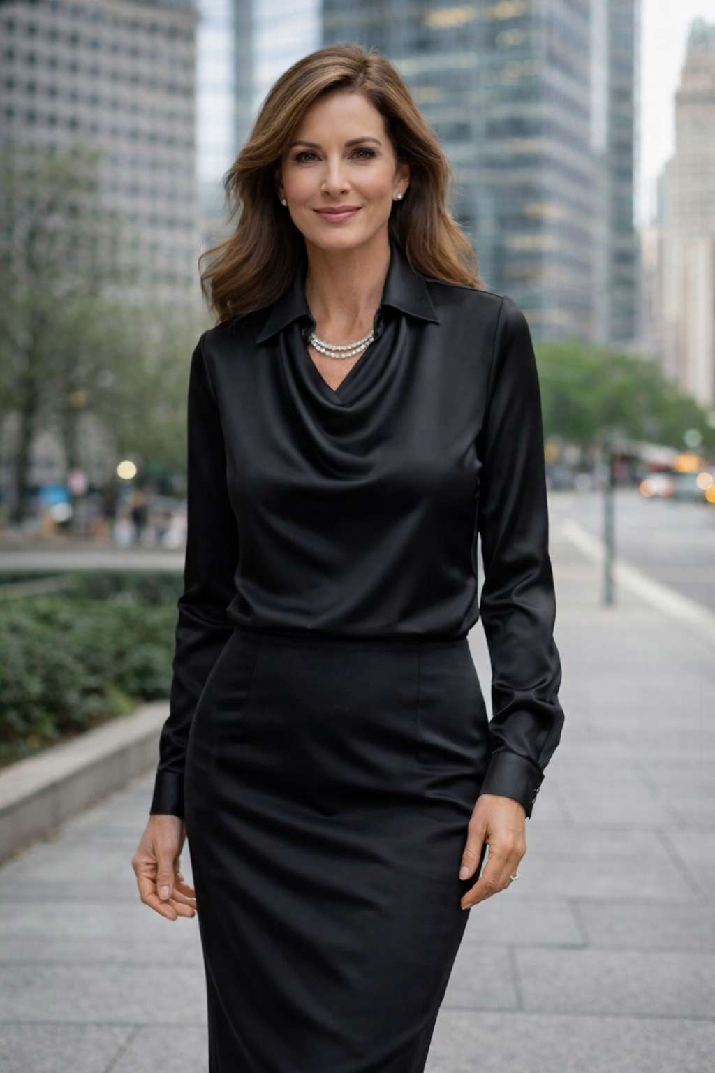 Rose | Draped Neck Long Sleeve Blouse