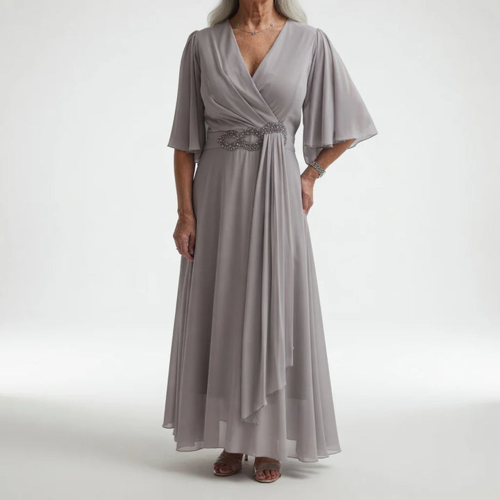 Isolde™ | Butterfly Sleeved Long Wrap Dress
