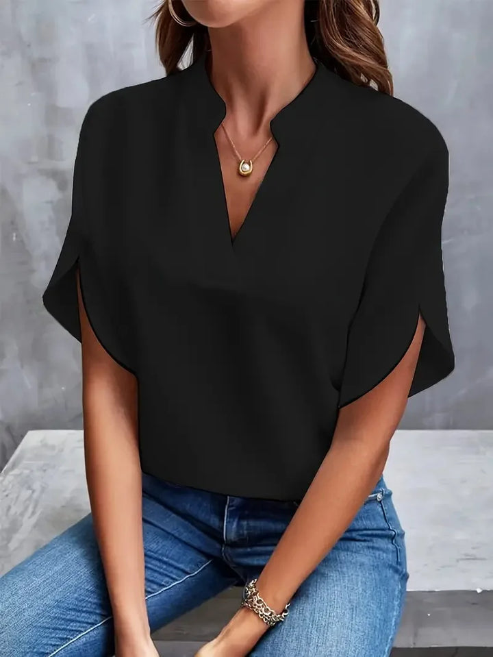 Delia | Elegant V-Neck Blouse